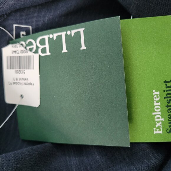 NEW L.L. Bean Explorer Pullover Hooded Sweatshirt Carbon Navy Blue XL - Picture 15 of 15